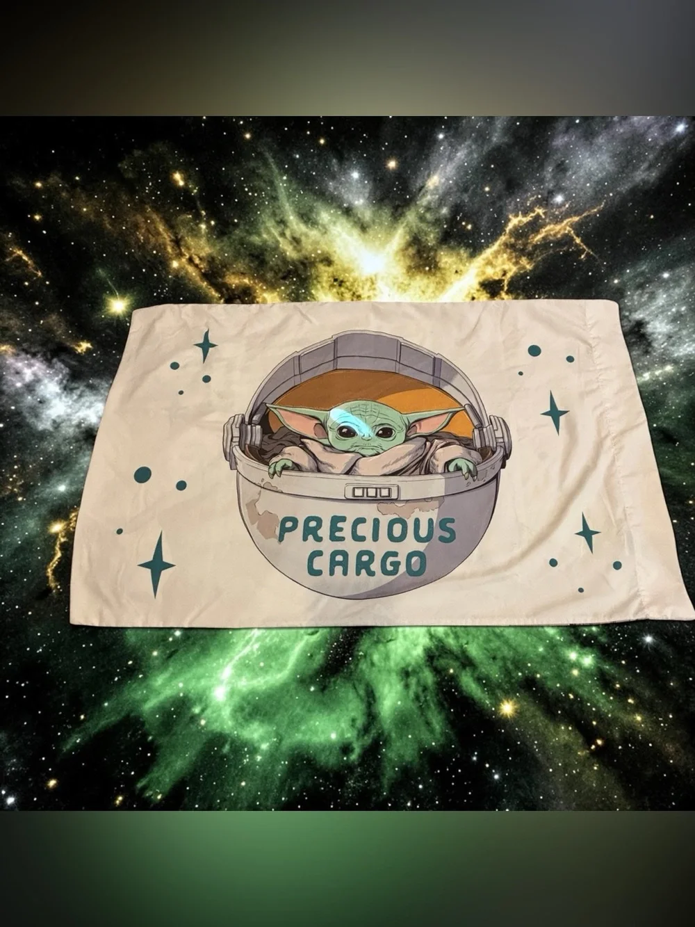 Star Wars Mandolorian Curious Child Standard Pillowcase Grogu Precious Cargo